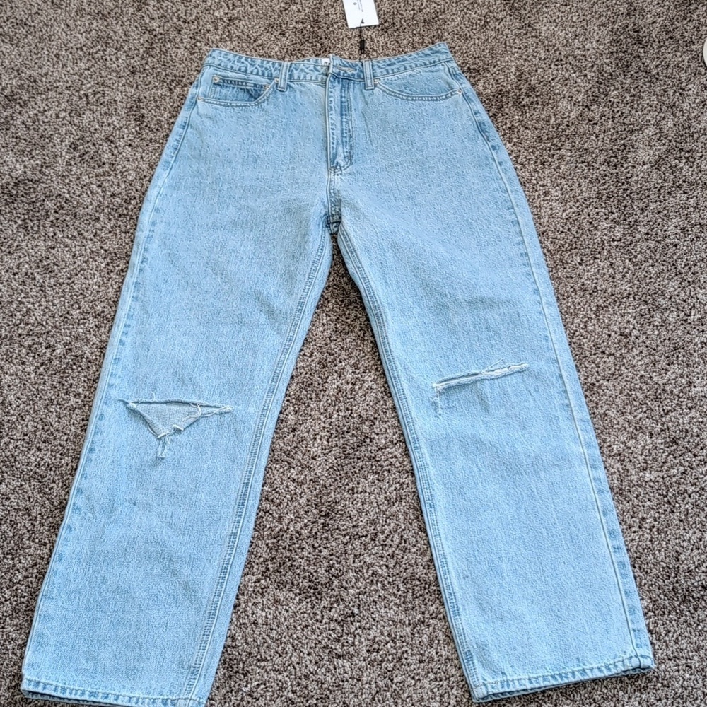 NEW Princess Polly High Rise Straight Leg Distressed Women's Jeans Size 12 NEW